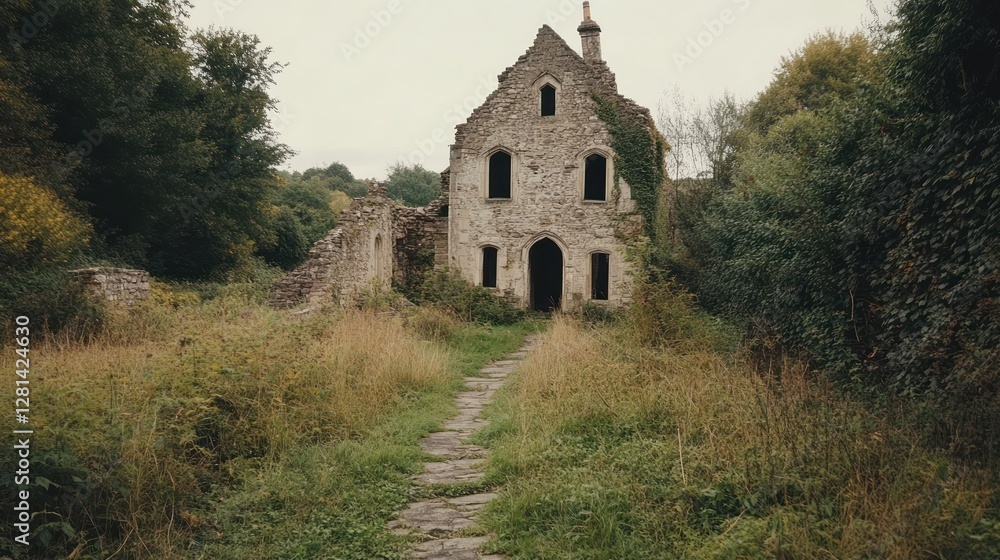Enigmatic Ruins: A Stone Structure Overgrown by Nature's Embrace Enigmatic Ruins: A Stone Structure Overgrown by Nature's Embrace