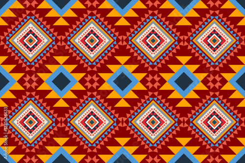 Navajo pattern Native America South Western ethnic decor style. tribal vector seamless pattern. Indian ornament Boho geometric ornament.folk.orientel. Window.tukey Mexican .blanket, rug. Woven carpet.
