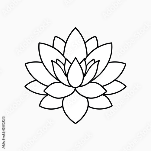 Water Lily Flower on White Background – Elegant Aquatic Bloom for Floral and Botanical Designs