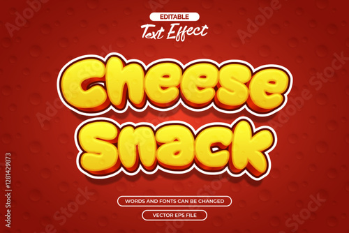 Cheese snack editable text effect with orange background