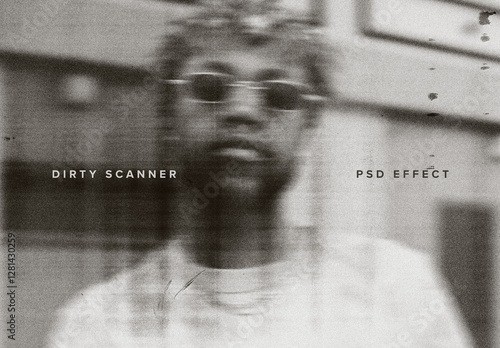 Dirty Scanner Image Effect Mockup