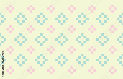 seamless pattern with pink flowers