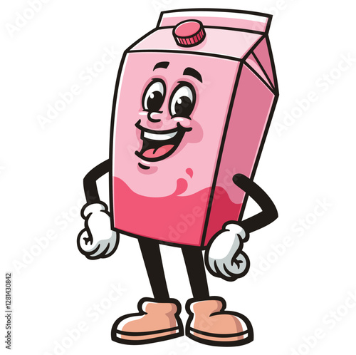 Milk Box character mascot cartoon is laughing