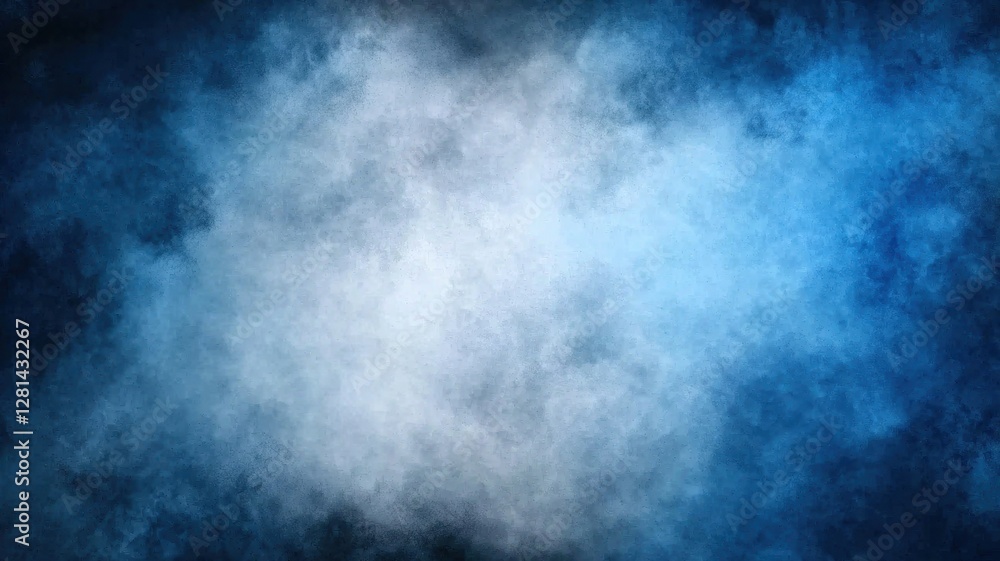 Obraz premium A swirling blue and white abstract background resembling smoke or fog.
