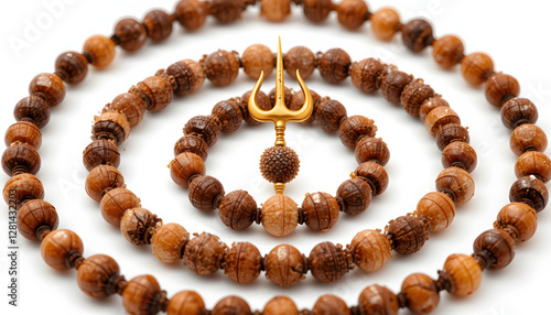 Rudraksh Locket with Trishul, Shiva Pendant, Hindu Spiritual Jewelry, Sacred Rudraksha Beads, Trident Symbol, Lord Shiva Blessings, Religious Amulet, Divine Protection, Mahadev Trishul Locket, Holy Ta