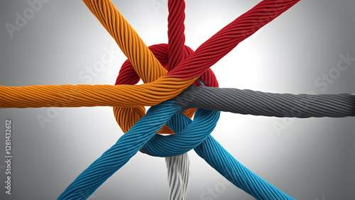 A rope with a knot in the middle of it