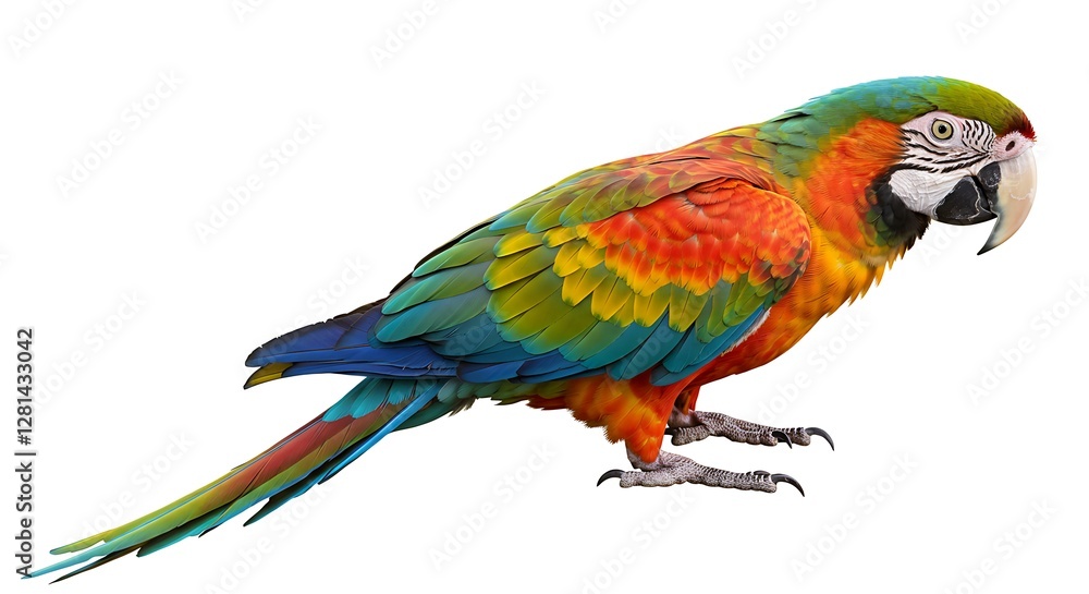 Fototapeta premium Vibrant Scarlet Macaw: A Colorful Tropical Bird