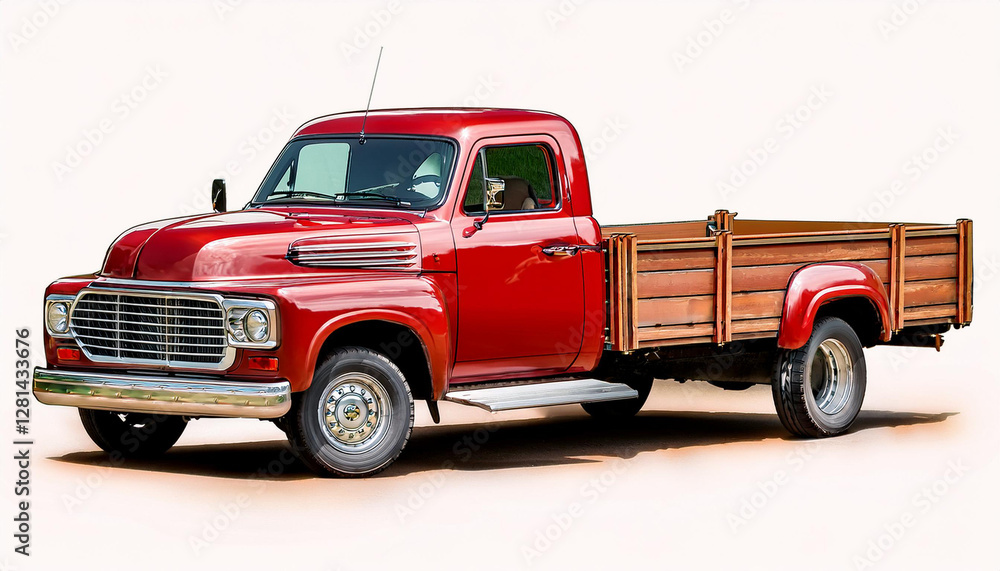 classic red pickup truck with blank cargo bed vintage red truck blank cargo area ideal for design transportation rustic retro classic red pickup truck with blank cargo bed vintage red truck blank cargo area ideal for design transportation rustic retro