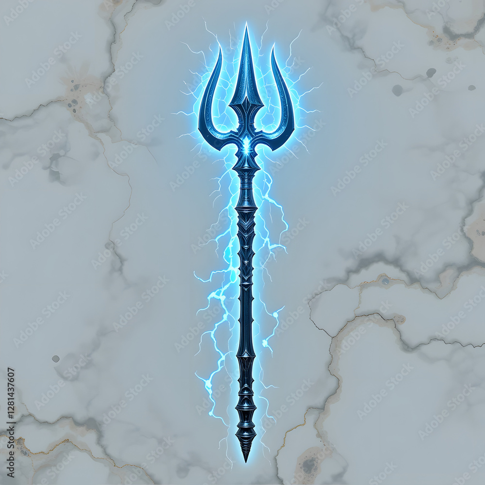 Fototapeta premium Lord Shiva Illustration, Mahadev Portrait, Hindu God Shiva, Trishul and Damru Symbol, Adiyogi Divine Art, Om Namah Shivaya Calligraphy, Meditation and Spiritual Energy, Isolated on White Background