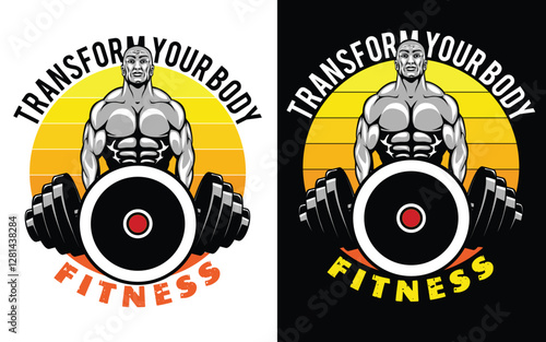 Fitness t-shirt design(Transform your body)