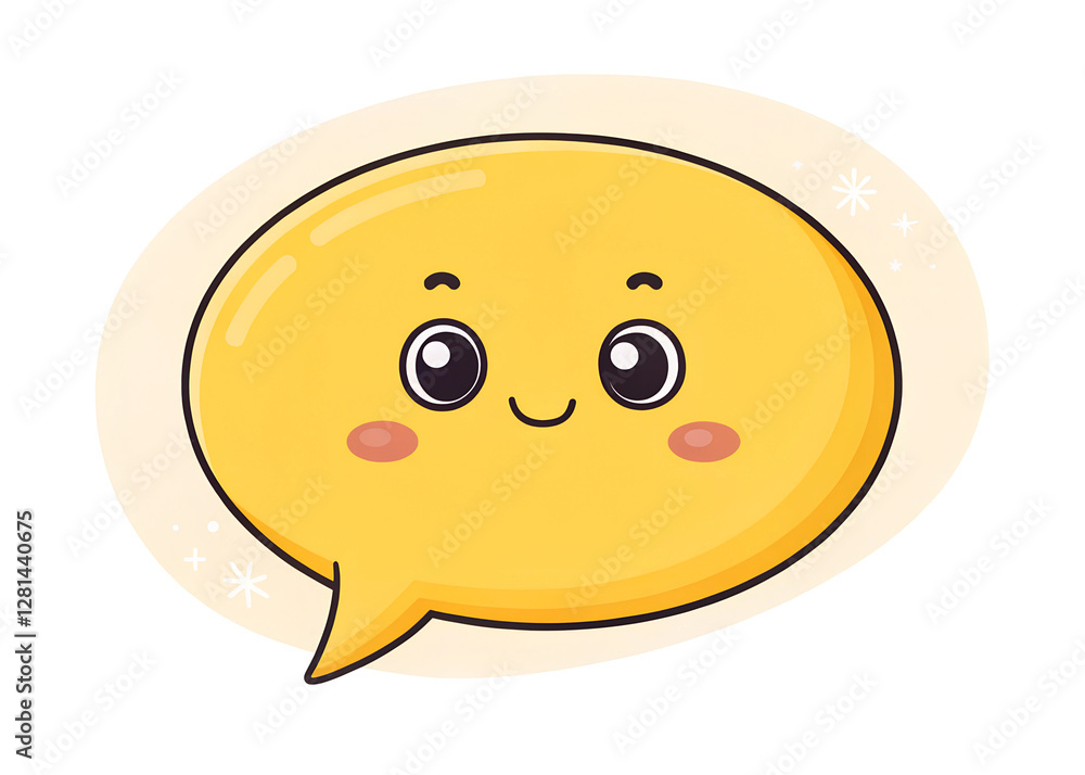 Yellow speech bubble on white, bright yellow speech bubble on white background, Cut Out Yellow speech bubble on white, bright yellow speech bubble on white background, Cut Out