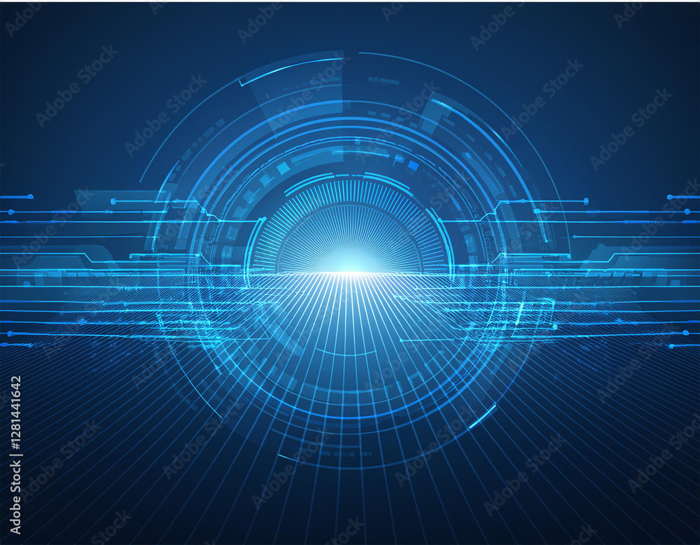 Fototapeta premium blue abstract technology background speed connection network technology concept futuristic cyberspace background