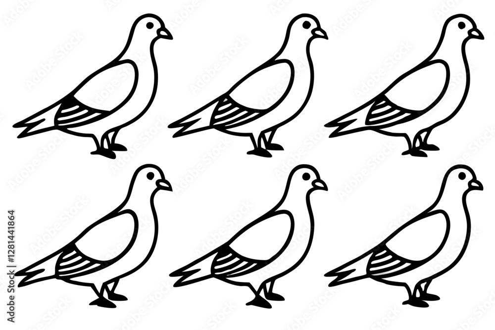 Fototapeta premium Elegant Pigeon Outline Design