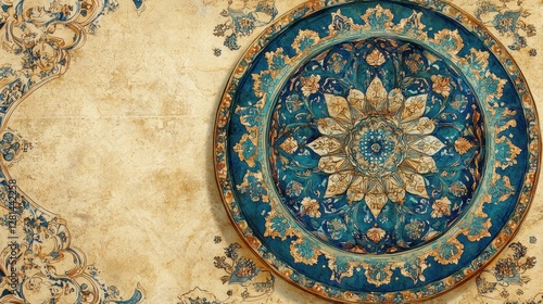 Wallpaper Mural Ornate Decorative Plate With Intricate Floral Design Torontodigital.ca