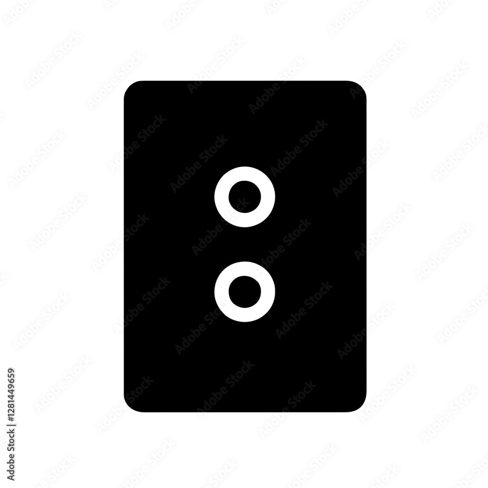 Minimalist black silhouette of a light switch with on and off toggle Minimalist black silhouette of a light switch with on and off toggle