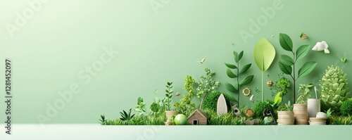 Eco-friendly investment strategies circular economy insights digital graphics green environment creative viewpoint sustainable future