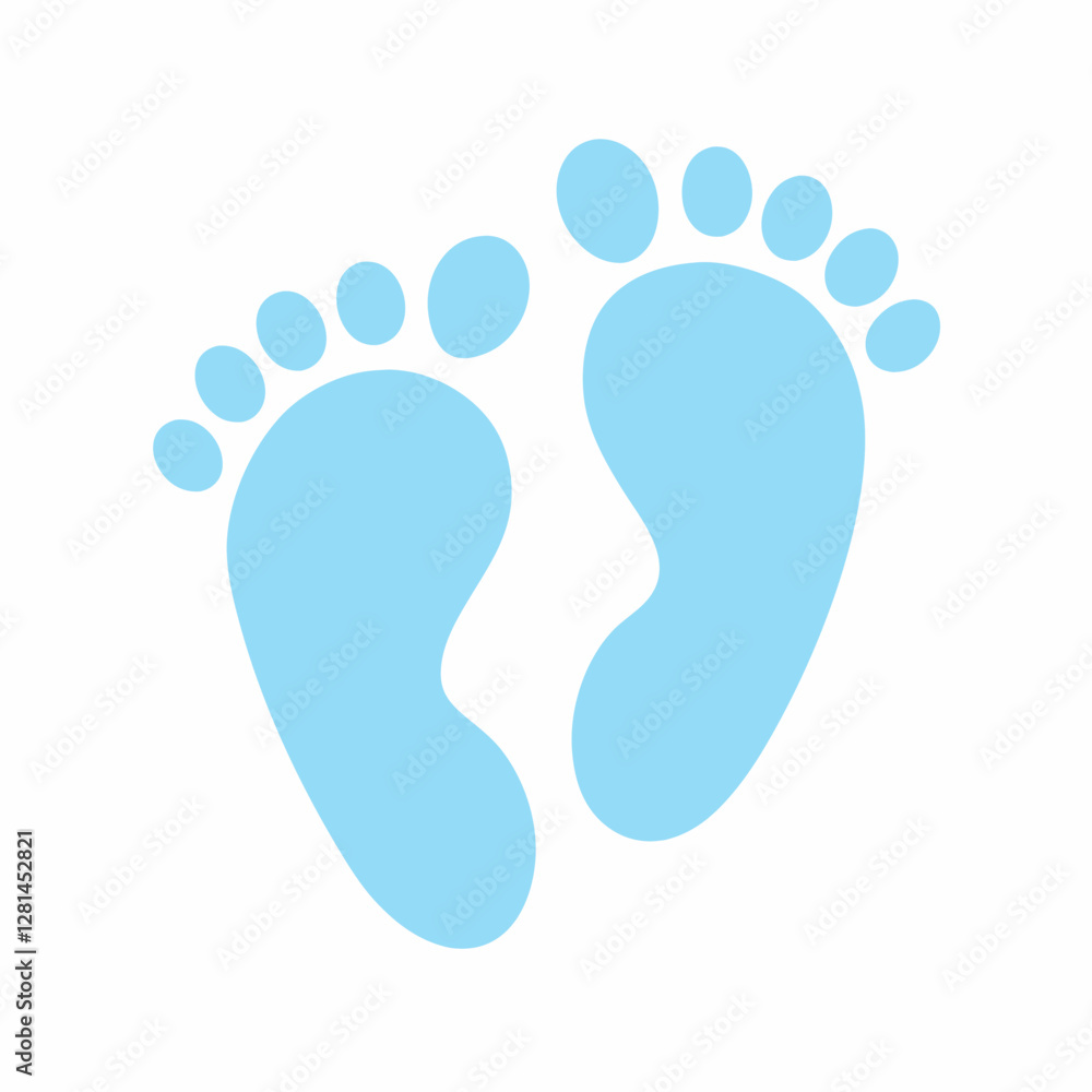 footprint on blue background