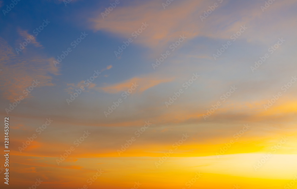 Cloud and sky backdrop,Beautiful Vivid sky painted by the sun leaving bright golden shades Cloud and sky backdrop,Beautiful Vivid sky painted by the sun leaving bright golden shades