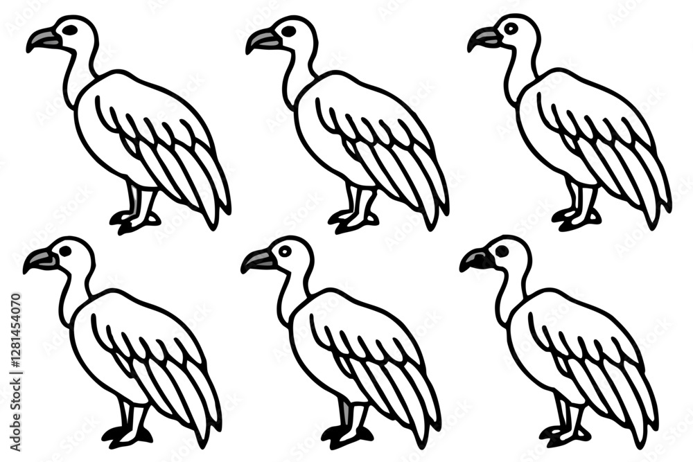 Naklejka premium Elegant Vulture Outline Pack