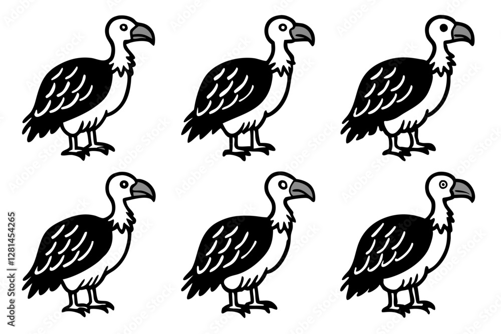 Obraz premium Elegant Vulture Outline Pack