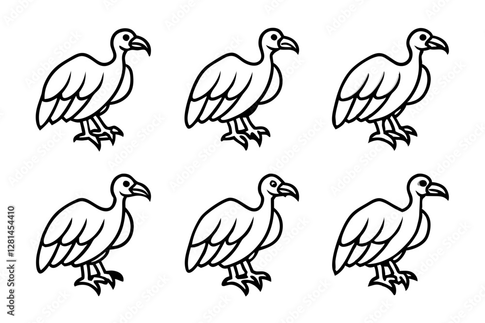 Obraz premium Elegant Vulture Outline Pack