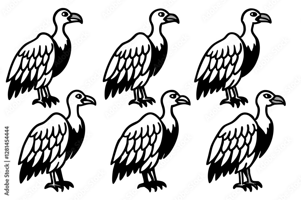 Obraz premium Elegant Vulture Outline Pack