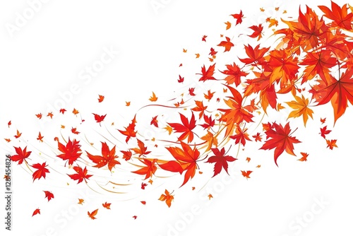 Whimsical Autumn Leaves Dance: A Charming Clipart of Falling Leaves Swirling in a Gentle Breeze, Perfect for Seasonal Designs, Fall-Themed Projects, Autumnal Invitations, Thanksgiving Decorations, and