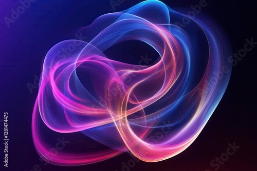 abstract fluid art composition with swirling neon colors digital gradient mesh creating organic flowing shapes