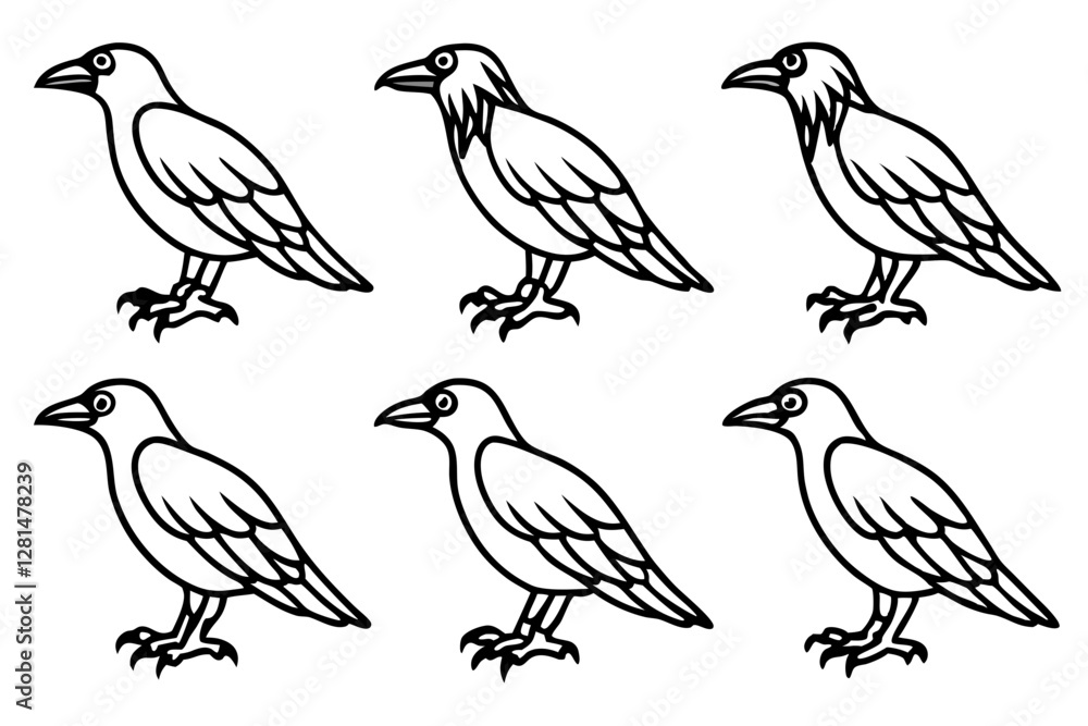 Obraz premium Minimal Raven Vector Pack
