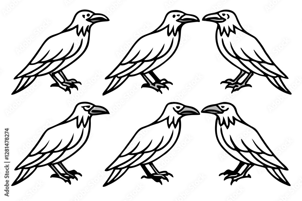 Obraz premium Minimal Raven Vector Pack