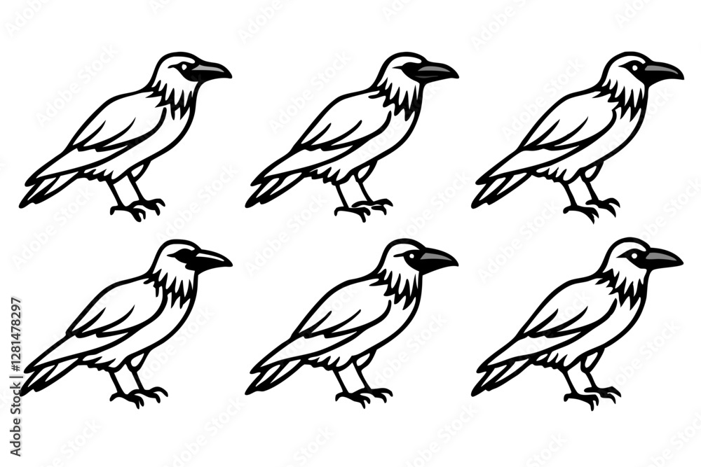 Fototapeta premium Minimal Raven Vector Pack