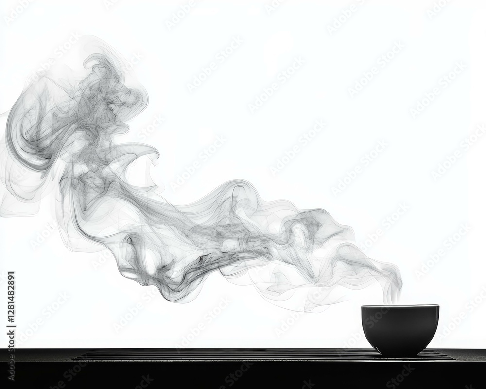 Fototapeta premium Abstract Smoke Rising from a Bowl