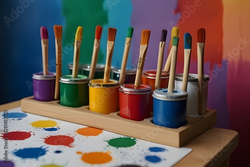 brushes and paints