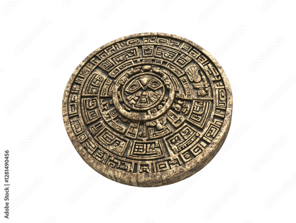Isolated Mayan Stone Carving Isolated Mayan Stone Carving