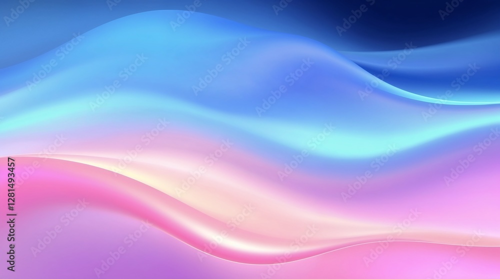 Fototapeta premium Smooth gradient transition, flowing neon liquid, seamless color blending, gentle soft light, diffused shadows, subtle illumination.