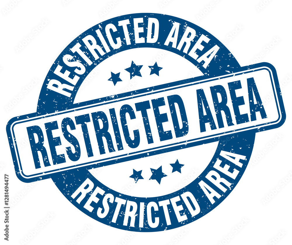 Fototapeta premium restricted area stamp. restricted area label. round grunge sign
