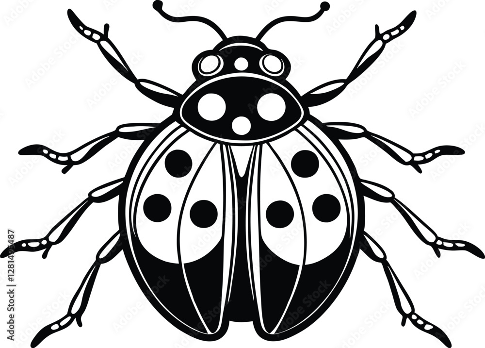 Fototapeta premium ladybug insect cartoon vector illustration