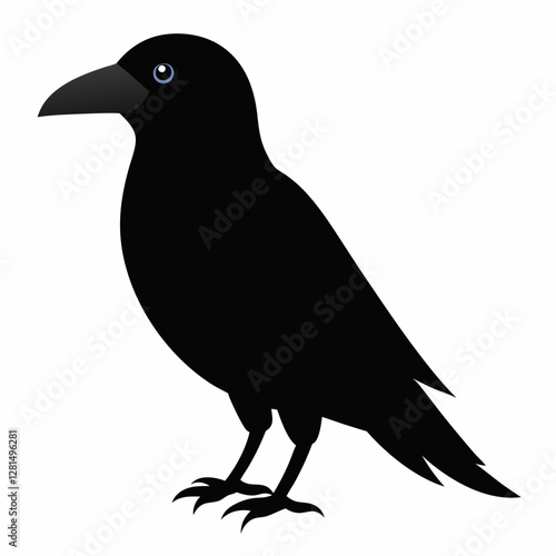 crow on a white background