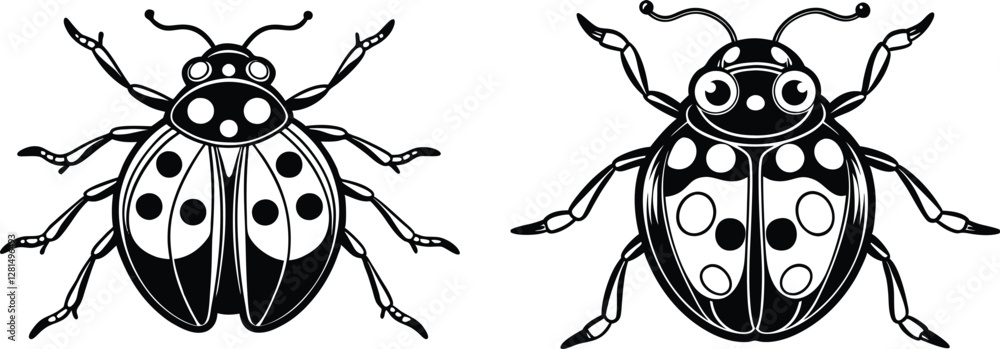 Fototapeta premium ladybug insect cartoon vector illustration 