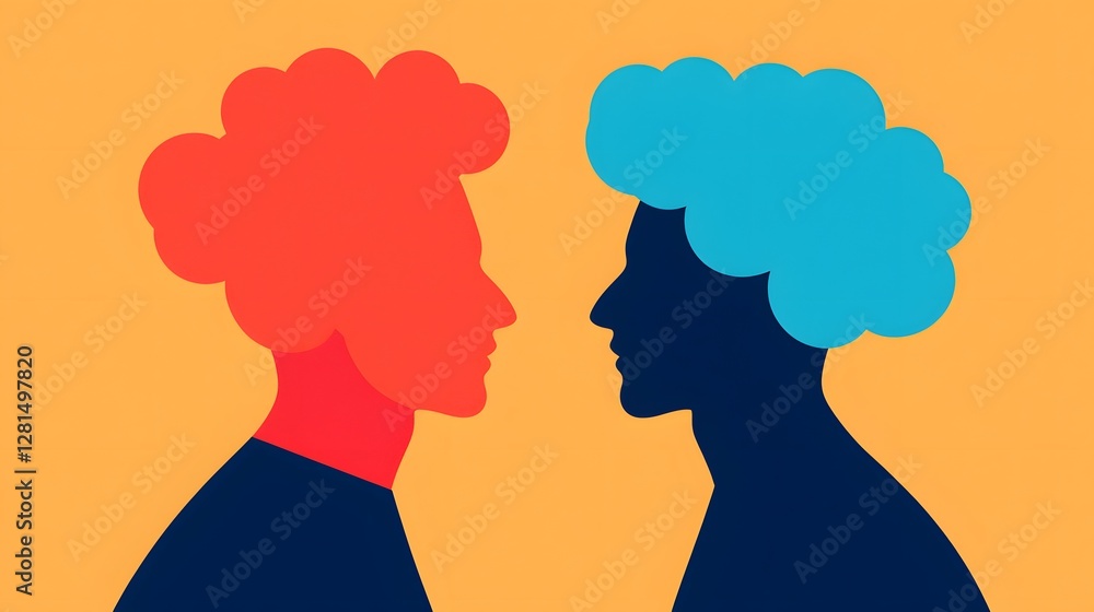 Dynamic Silhouettes Face Off: An Artistic Representation of Thought and Collaboration Unveiled. Customer Satisfaction Concept Dynamic Silhouettes Face Off: An Artistic Representation of Thought and Collaboration Unveiled. Customer Satisfaction Concept