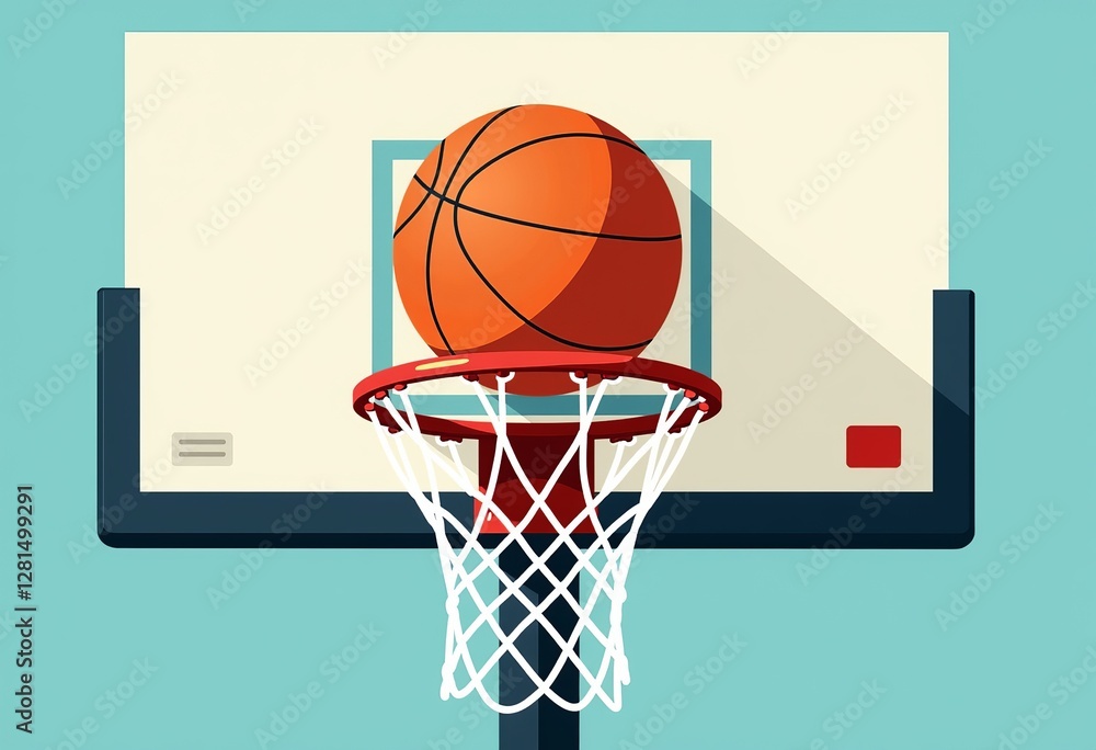 Essential Basketball Design: A Minimalist 2D Vector Image of a Basketball and Hoop with a Clean, Flat Design and Uncomplicated Form
Essential Basketball Design: A Minimalist 2D Vector Image of a Basketball and Hoop with a Clean, Flat Design and Uncomplicated Form