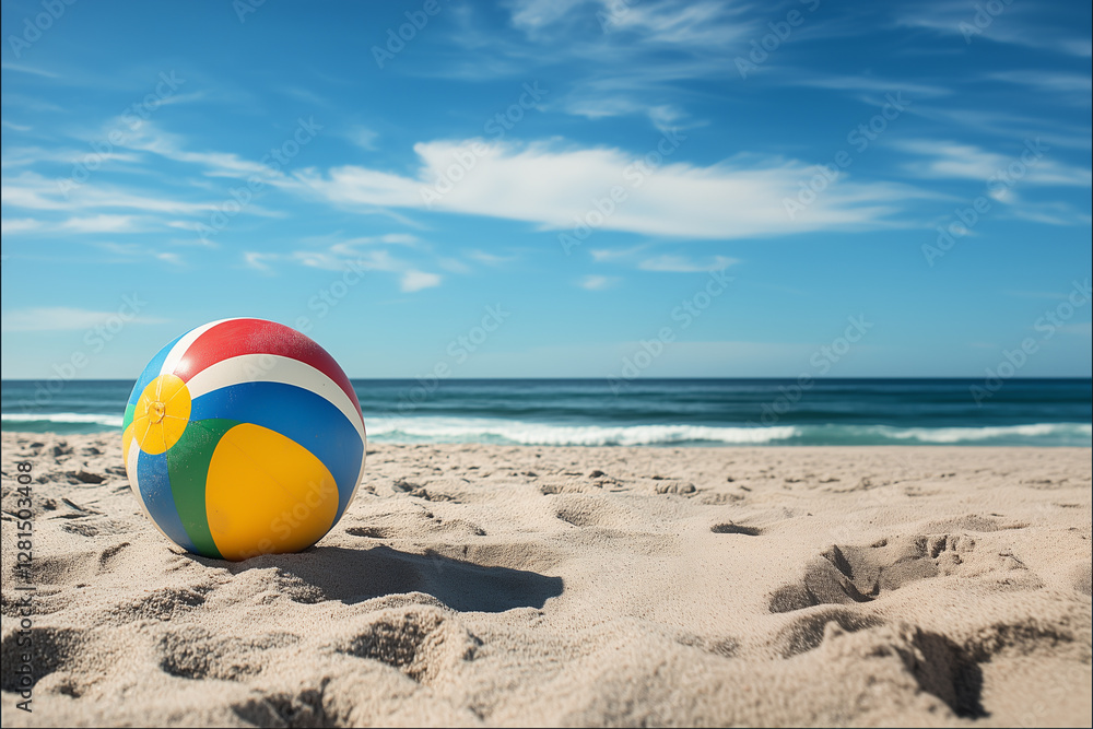 Obraz premium Beach ball on the sand.