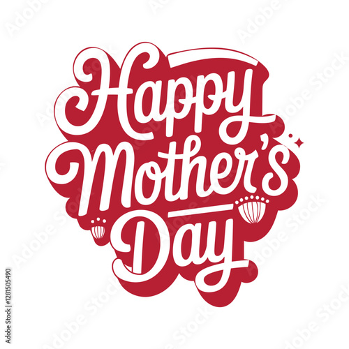 Happy Mothers Day lettering set. Handmade calligraphy vector illustration. Mother's day card with heart