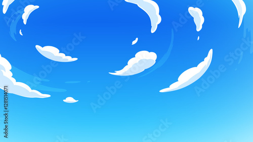 見上げた空の背景イラスト_16:9