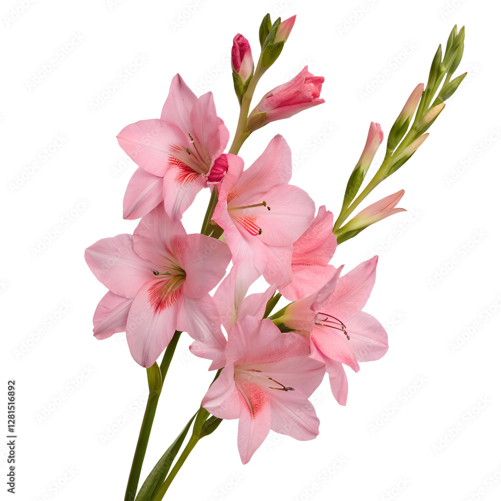Obraz premium Blossoms of pink-leaf plum in front of transparent background background