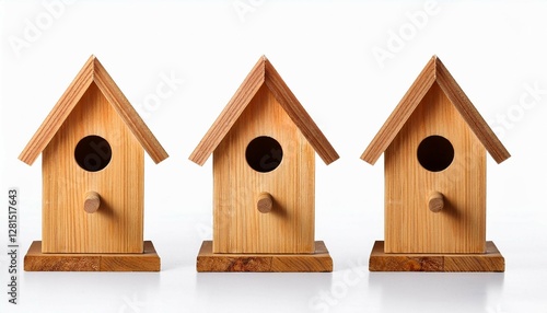 wooden birdhouse isolated on white