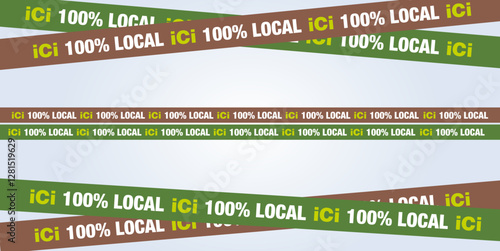 Bannière bandeau 100% Local, produits locaux, circuit court