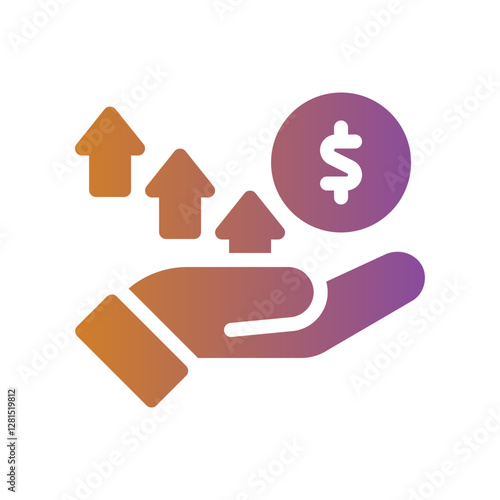 wealth flat gradient icon