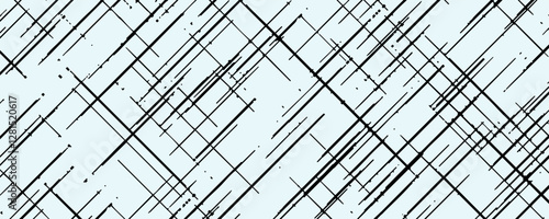 Black cross hatch seamless texture. Diagonal line repeating pattern surface. Rough sackcloth fabric background.