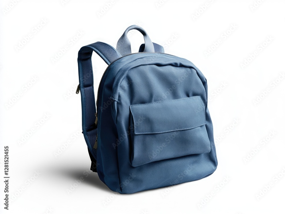 Naklejka premium Blue backpack made of durable canvas, perfect for urban outdoor travel or study purposes.